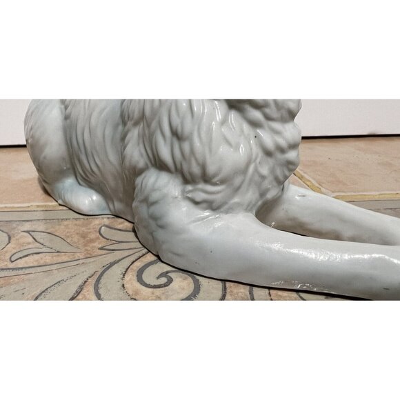 Vintage Kalk White Cermaic/Porcelain Persian Kitten Cat Figurine Statue Germany - Picture 6 of 7